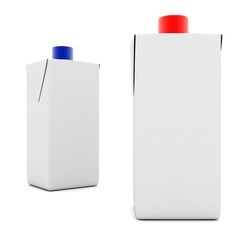 Two empty juice or milk package.