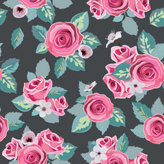 Seamless flower rose pattern.