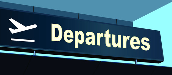 Airport departures sign