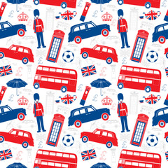 London symbols  -  Icons - Seamless vector patten - Silhouette - 50747609