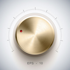 Volume button (music knob) with gold texture, for ui.