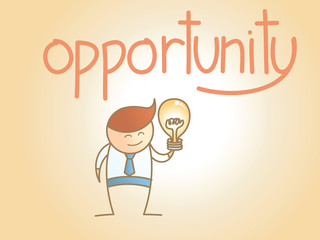 business man new idea opportunity cartoon character concept