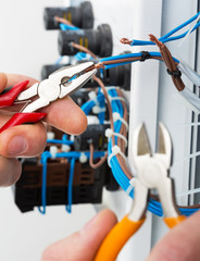 Hand of an electrician