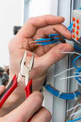 Hands of an electrician
