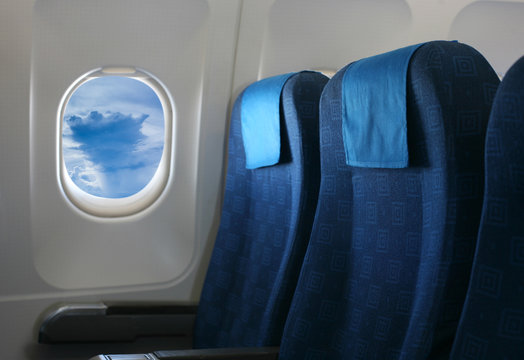 Fototapeta airplane seat and window