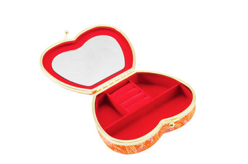Casket for jewelry in the form of heart