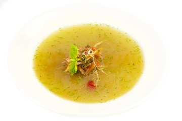 Огуречный зеленый суп