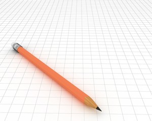 Pencil in 3-d visualization (on a sheet in a cage)