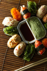 Fototapeta na wymiar Yummy Fresh Sushi rolls