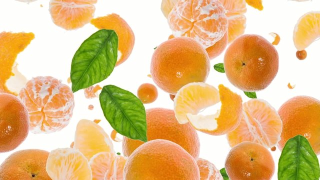Falling Tangerines as background video (with Alpha)