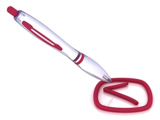 Check box and a Red Pencil 3-d visualization (agreement)