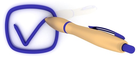 Check box, and Blue Pencil 3-d visualization (agreement)