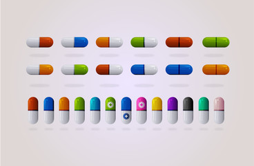 Colorful pills set