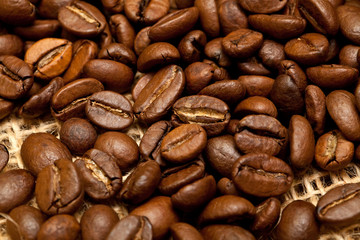 Roasted coffee beans background