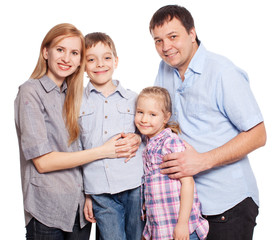 Fototapeta na wymiar Family on white