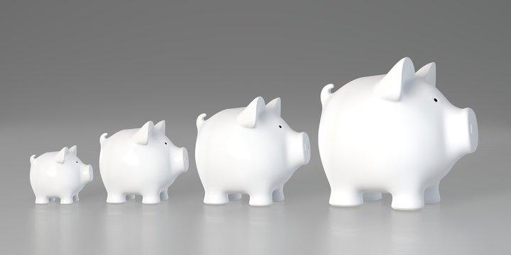 Piggy bank - increasing size (profile)