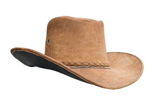 Old leather brown hat