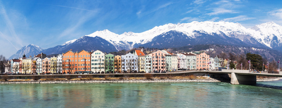 Panorama of Innsbruck with Inn