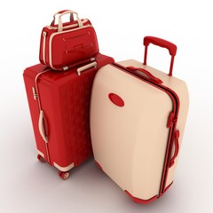 Suitcases isolated on white background