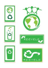 Set of Recycle Sign for Save The World