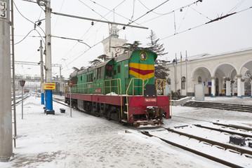 locomotive in Simferopol, Crimea, Ukraine