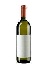 unopened wine bottle isolated