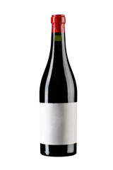 isolated unopened wine bottle