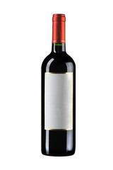 unopened isolated wine bottle