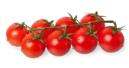 Cherry tomatoes isolated over white background