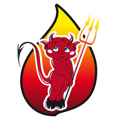 Devil in flames  is a sign of danger of fire