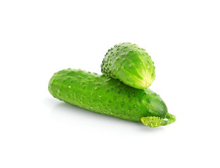 green cucumbers  isolated on white background