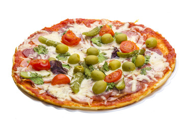 Pizza with salami