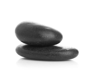 Growing piled up pebbles on a white background
