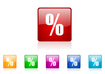 percent vector icon set