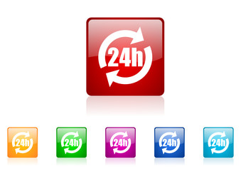 24h vector icon set