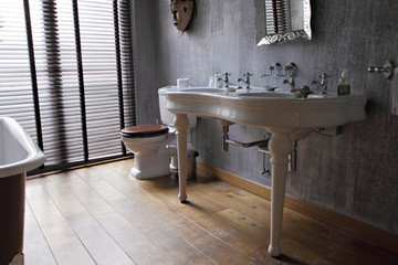 salle de bain rustique