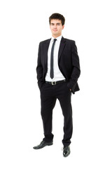 Confident modern business man isolated on white