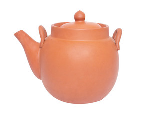 Brown tea-pot  on white