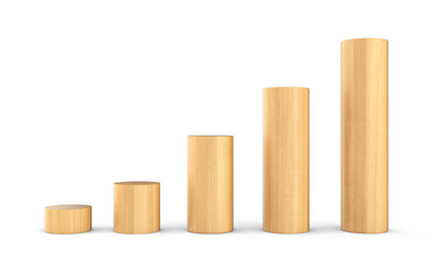 Aufwärtstrend aus Holz - 3D Bauklötze Diagramm Rund 1