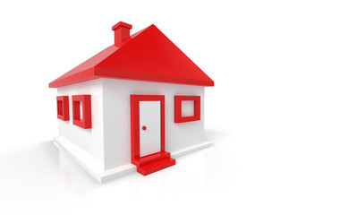Kleines 3D Einfamilienhaus Rot