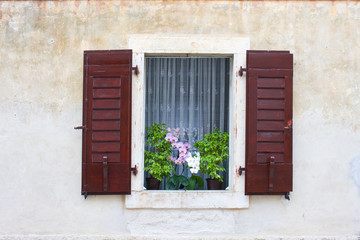 Window with Flowers, Dalmatia, Croatia