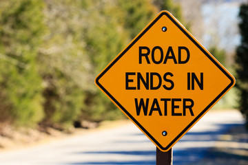 Road Ends In Water Sign