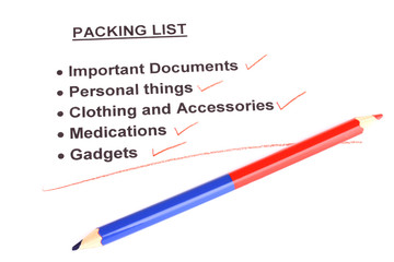 traveler list close-up