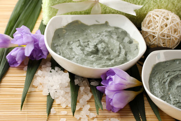 Composition with cosmetic clay for spa treatments,
