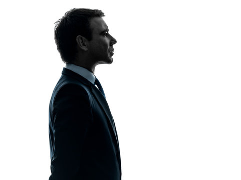 Business Man Serious Portrait Profile  Silhouette