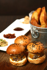 Three Hamburger Sliders