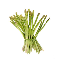 Fresh asparagus on white