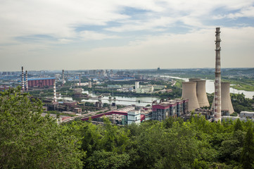 Panoramic view of a abandoned steel works in Beijing
