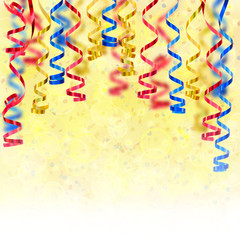 Multicolored curling stream paper