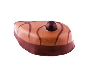 chocolate with a stuffing on the white